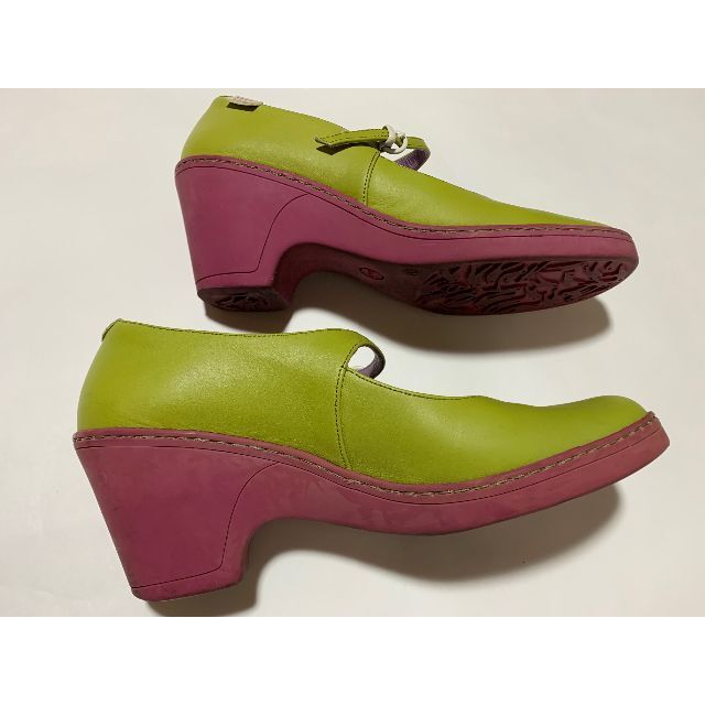 CAMPER(カンペール)のカンペール CAMPER 25cm シューズ バレエシューズ グリーン/ピンク レディースの靴/シューズ(ハイヒール/パンプス)の商品写真
