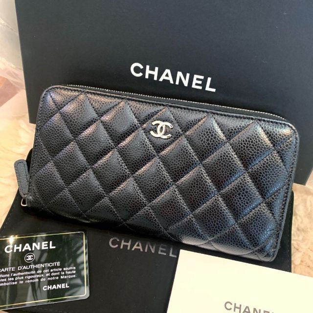 上品 - CHANEL ☆超美品☆CHANEL 黒 ラウンドファスナー長財布