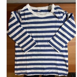 ムジルシリョウヒン(MUJI (無印良品))の無印良品　ボーダーロンTブルー 90サイズ(Tシャツ/カットソー)
