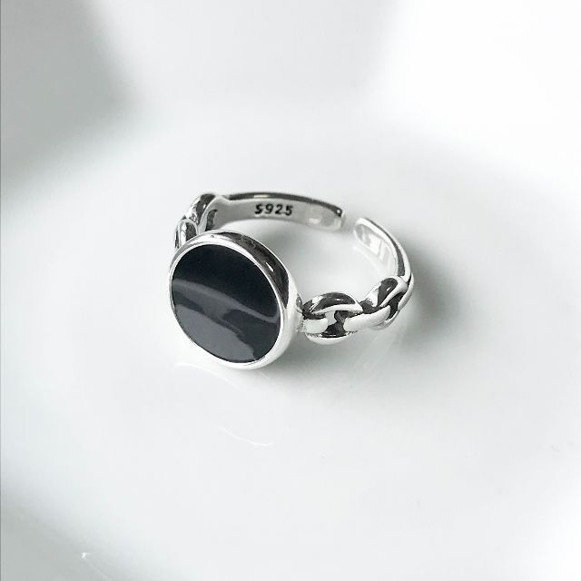 black stone onepoint ring レディースのアクセサリー(リング(指輪))の商品写真