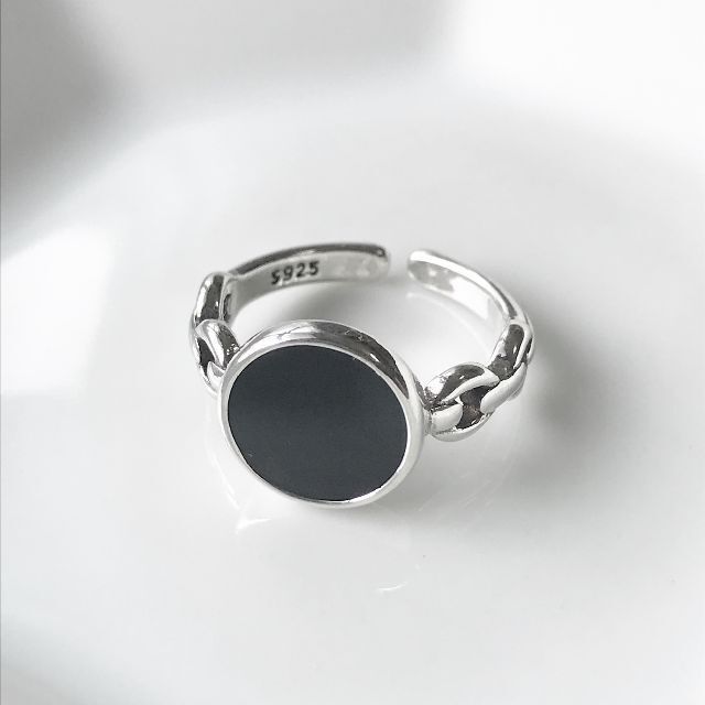 black stone onepoint ring レディースのアクセサリー(リング(指輪))の商品写真