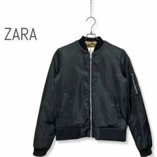 ザラ(ZARA)のZARA ザラ MA-1 タイプ ブルゾン 裏ボア レオパード柄 ブラック (ブルゾン)