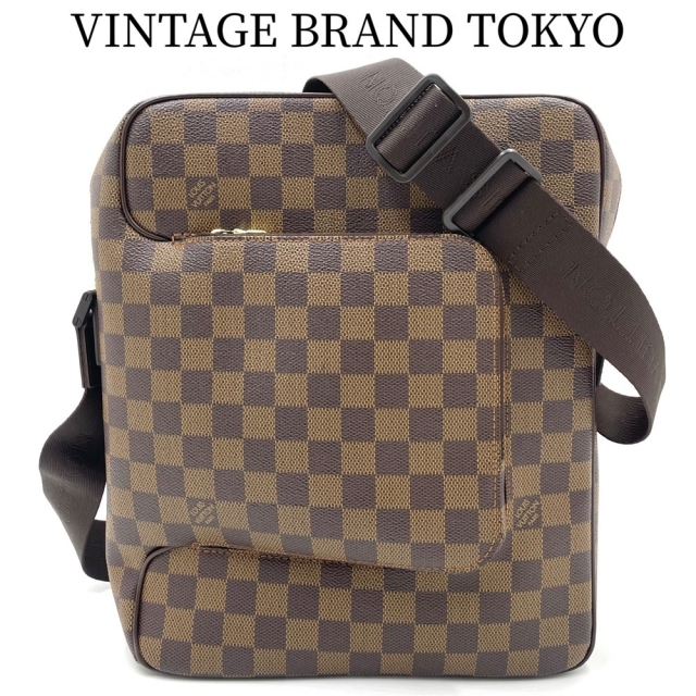 約26cm縦LOUIS VUITTON ルイヴィトン ショルダーバッグ ダミエ オラフMM 肩掛け 斜め掛け ブラウン 茶 鞄 かばん N41441    エベヌ ゴールド金具 レディース【品】