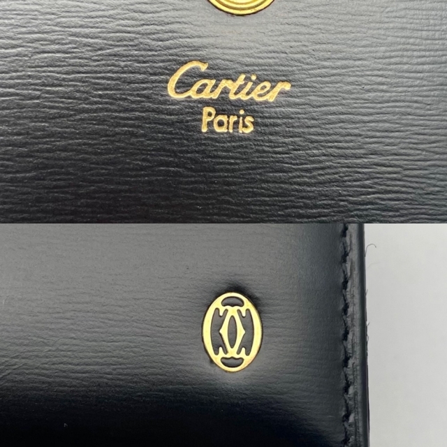 Cartier(カルティエ)のCARTIER カルティエ コインケース パシャ 小銭入れ コンパクトウォレット レザー L3000205 カーフ    ブラック 黒 ゴールド金具 レディース 人気 美品【中古品】 レディースのファッション小物(コインケース)の商品写真