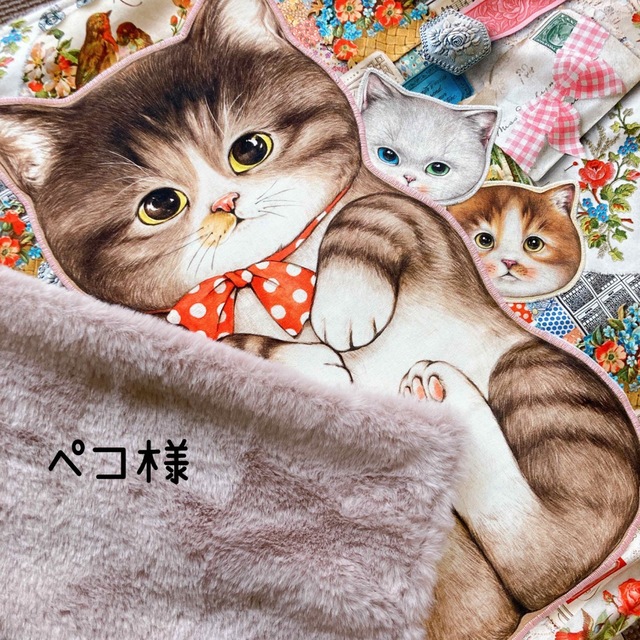 ペコ様【No.287】コヤンイサムチョン　赤ちゃん猫ブランケット ハンドメイドのファッション小物(マフラー/ストール)の商品写真