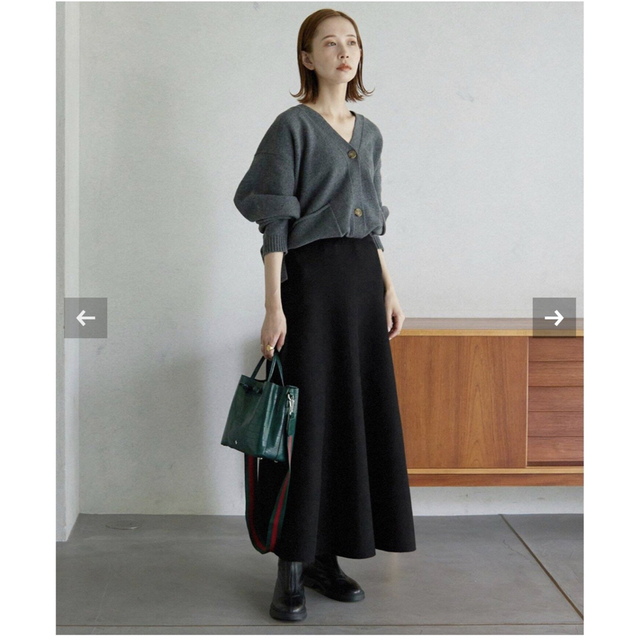 SLOBE IENA(スローブイエナ)の新品 🍁 スローブイエナ　ミラノリブニットフレアスカート レディースのスカート(ロングスカート)の商品写真