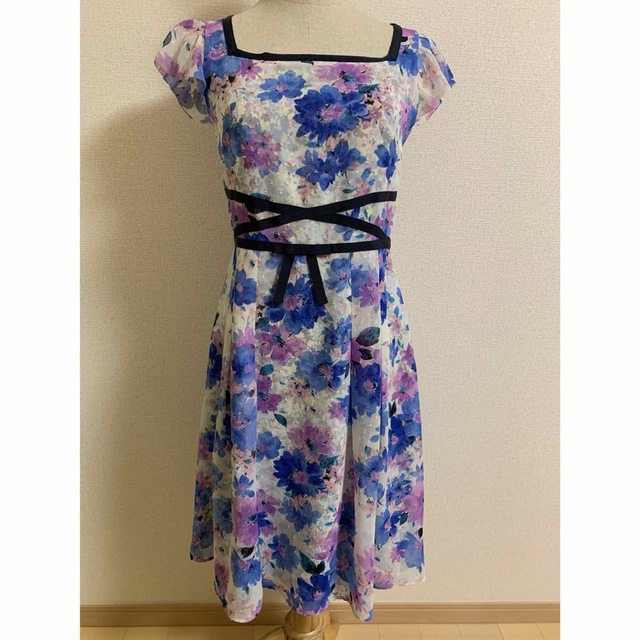 TOCCA 花柄シフォンワンピース ブルー TOCCA 花柄シフォンワンピース ブルー