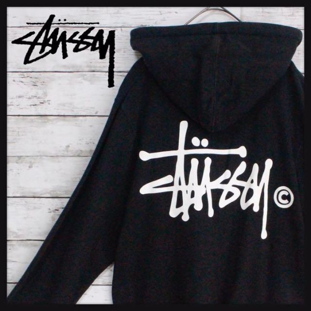 大人気】 STUSSY 両面ロゴ ショーンフォント 即完売入手困難パーカー-