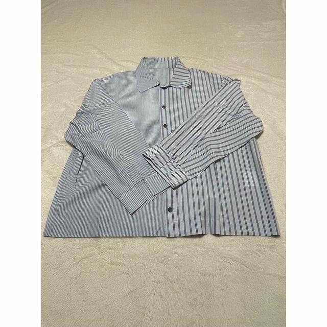 VOAAOV / STRIPE SHIRT BLOUSON (BLUE)