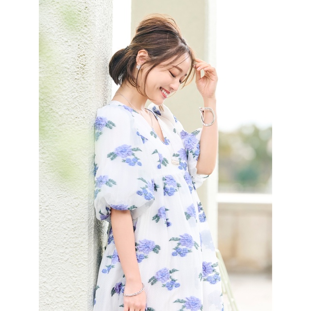 chesty フラワージャガード ロングワンピース