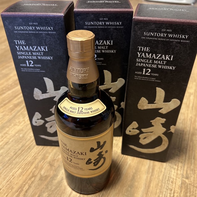 酒サントリー山崎12年3本セット新品