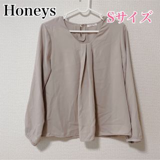 ハニーズ(HONEYS)のハニーズ　シフォンブラウス　Sサイズ　グレージュ(シャツ/ブラウス(長袖/七分))