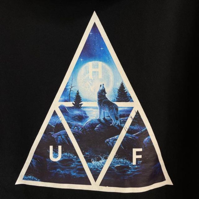 HUF ハフ パーカー ビッグロゴ トライアングル 狼 定番カラー 希少