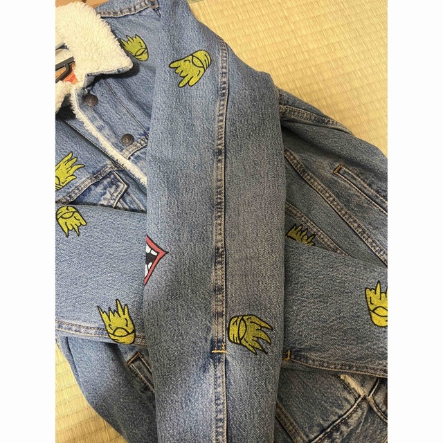 Levi's ボアデニムジャケット リーバイス オリジナルカスタムペイント