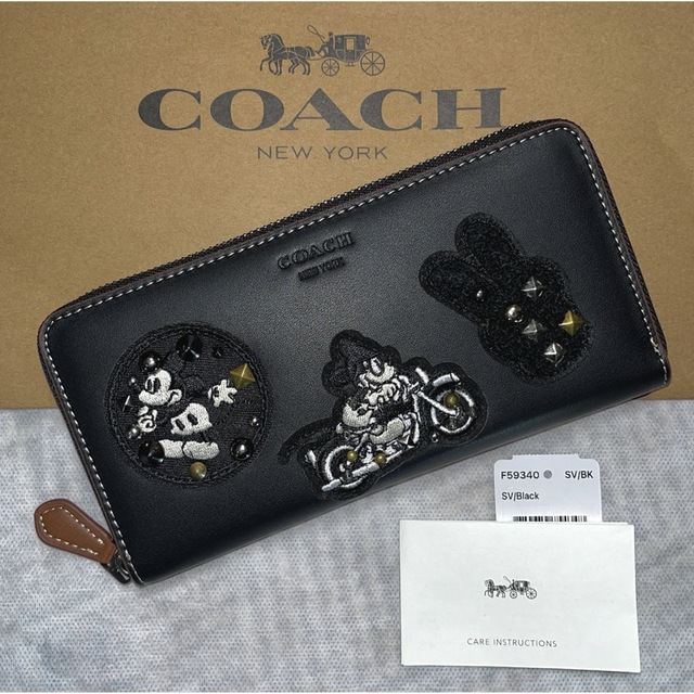 誕生日プレゼントコーチ COACH × Disney コラボ ミッキーマウス長財布　ブラック