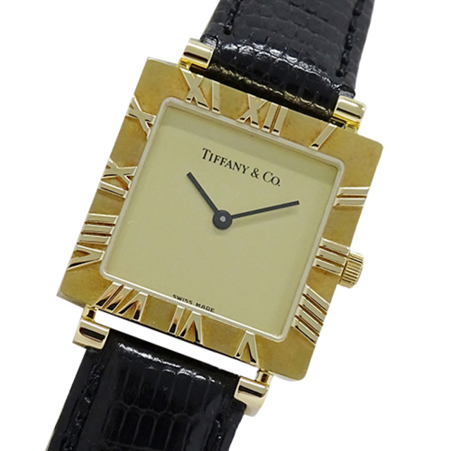 Tiffany & Co. - ティファニー 時計  アトラス クオーツ QZ 18K レザー L3630