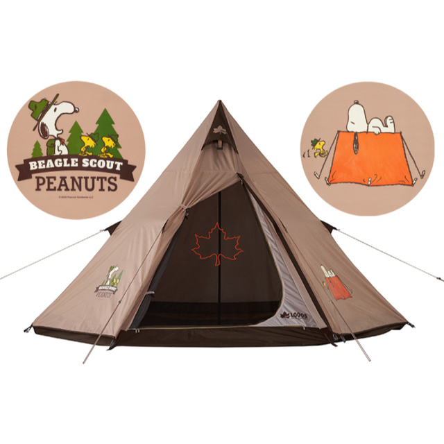 LOGOS(ロゴス)のかわいいキャンプ LOGOS SNOOPY Tepee テント-BB スポーツ/アウトドアのアウトドア(テント/タープ)の商品写真