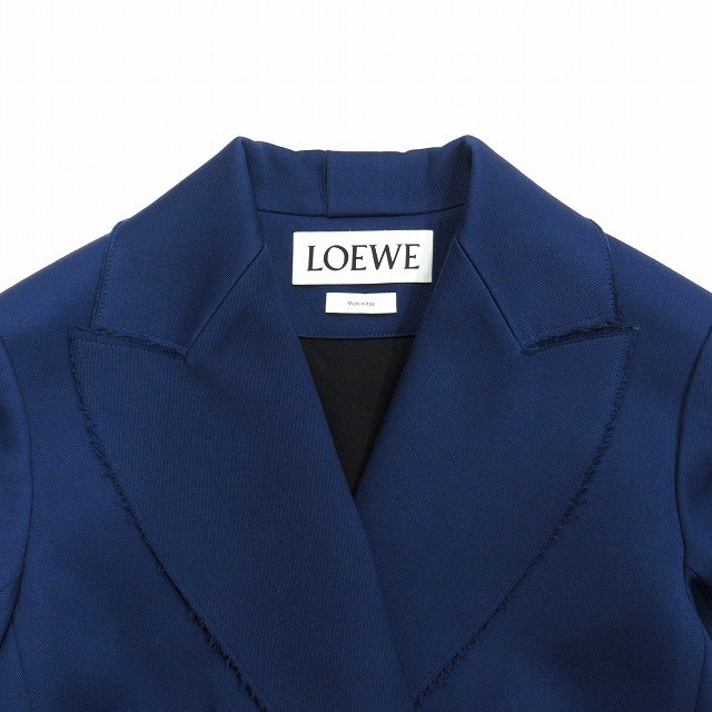 17aw ロエベ カットオフ 切りっぱなし ロング チェスター コート◇11