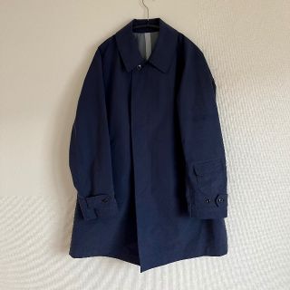 ウールリッチ(WOOLRICH)の【タグあり美品】ウールリッチ　ステンカラーコート　S 　ネイビー　バルカラー(ステンカラーコート)