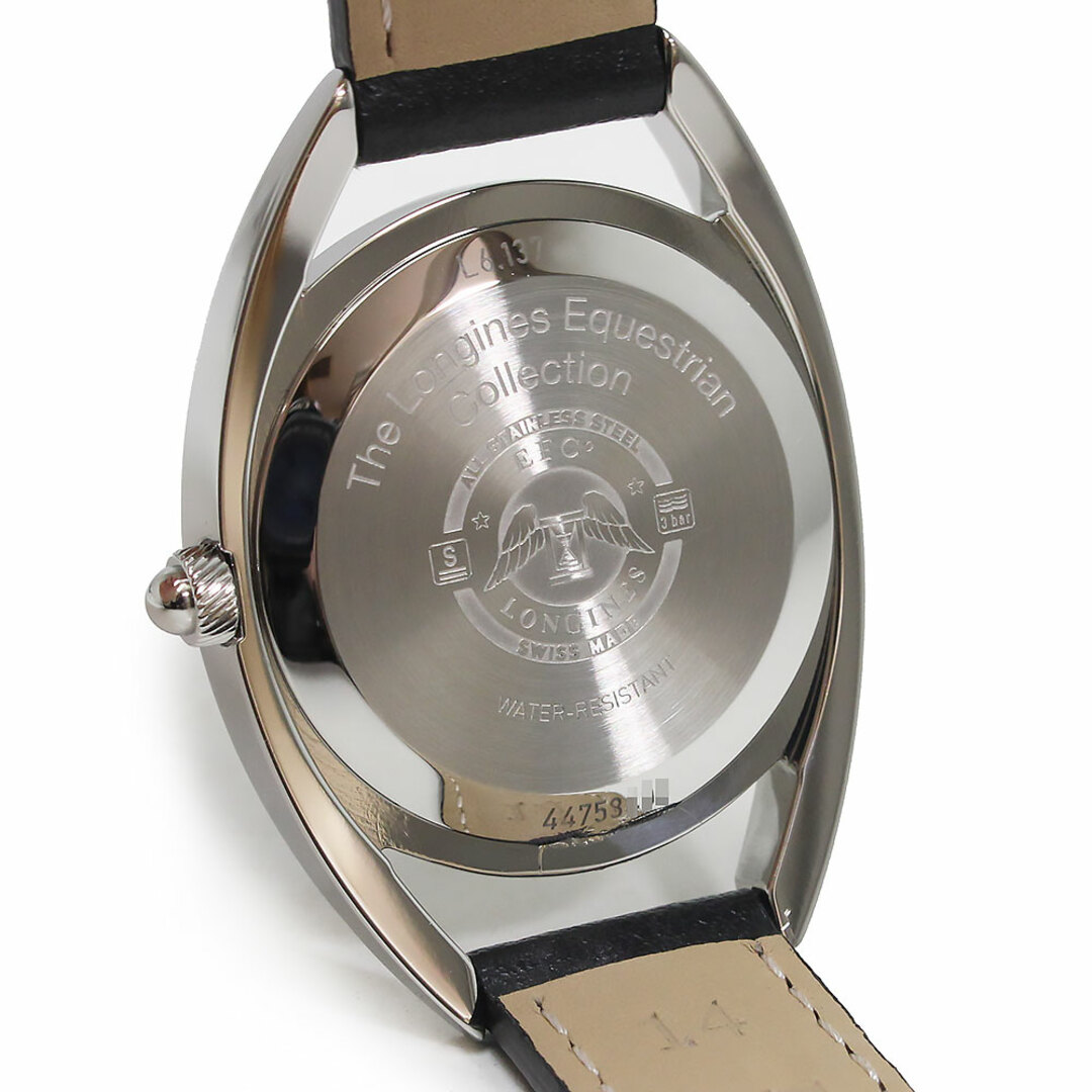 ロンジン イクエストリアン クオーツ 腕時計 レザー 12Pダイヤ ブラック 黒 L6.137.4.57.0 訳あり LONGINES(新品・未使用品)