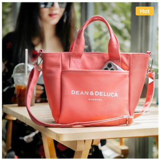 DEAN&DELUCA バンコク限定品　サーモンピンク　ショルダー付き(トートバッグ)