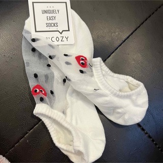 【新品】韓国くるぶしソックス　靴下　シースルーソックス　シースルー靴下　ホワイト(ソックス)