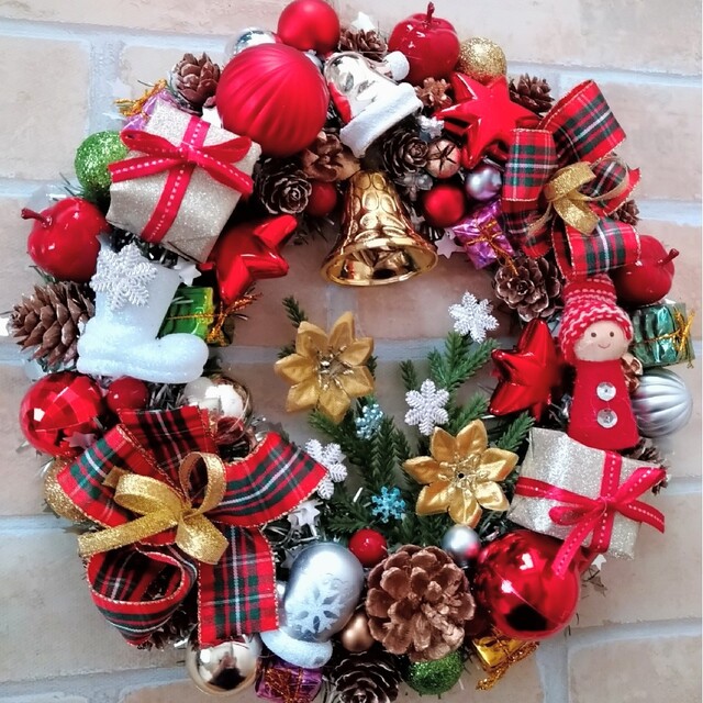 121)フラワーリース クリスマスリース 玄関リース-eastgate.mk