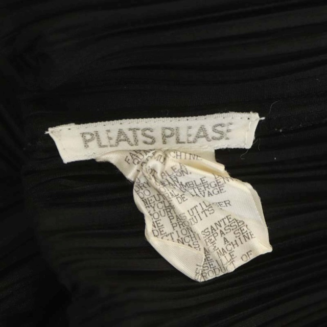 プリーツプリーズ イッセイミヤケ プリーツシャツ ブラウス 長袖 3 黒 白 レディースのトップス(シャツ/ブラウス(長袖/七分))の商品写真