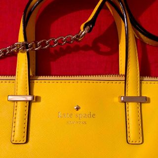 ケイトスペードニューヨーク(kate spade new york)の【最終価格】kate spade ショルダー ハンドバッグ  イエロー 美品(ショルダーバッグ)