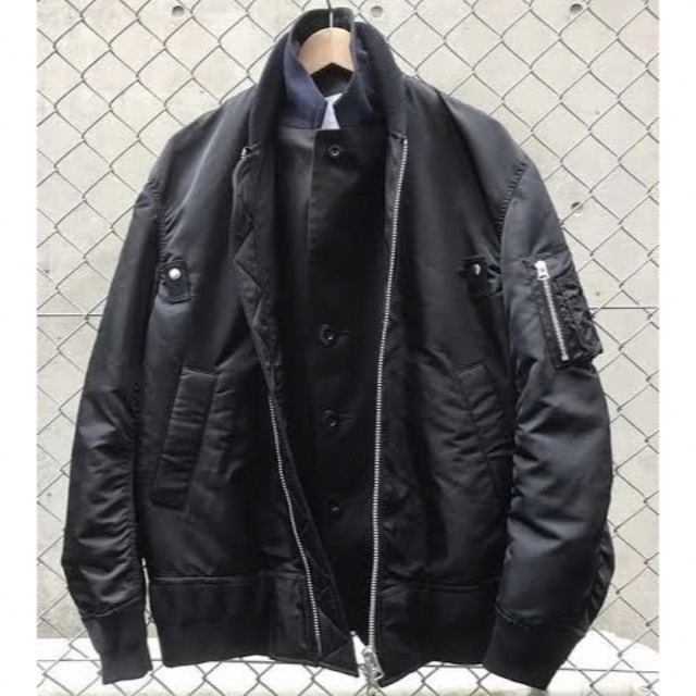 2024年春の sacai - レイヤードジャケット MA-1 sacai ブルゾン 2024年春の sacai - レイヤードジャケット MA-1 sacai ブルゾン