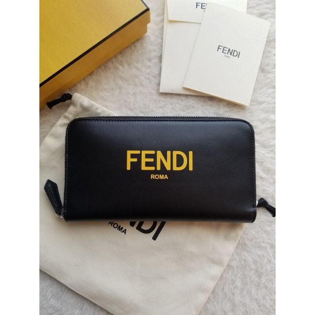 新しい 入手困難 FENDI フェンディ バイカラー ジップ アラウンド 長