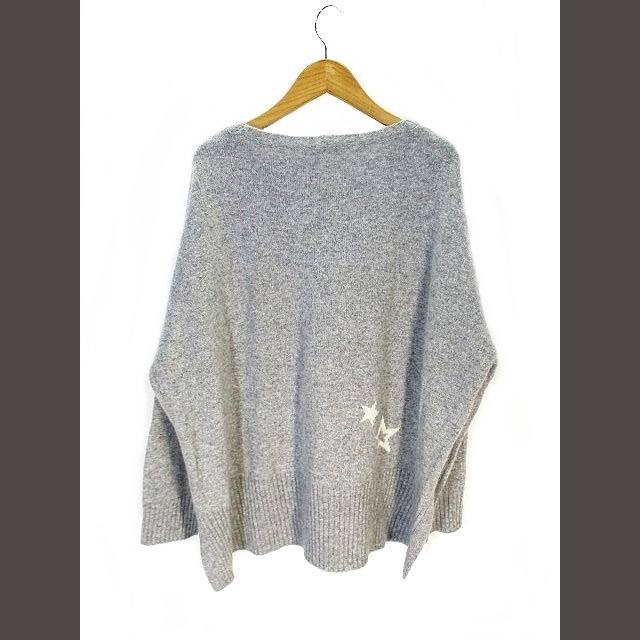 Jines - ジネス Jines ロゴ ニット 長袖 ウール混 グレー size 38の