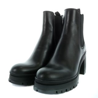 新品 正規 19AW PRADA プラダ サイドゴア ブーツ 35黒1128M