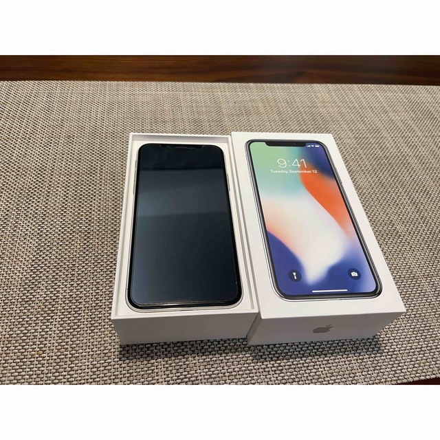 iPhone X Silver 64 GB Simフリー - スマートフォン本体