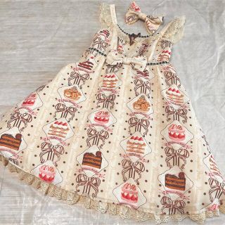 アンジェリックプリティー(Angelic Pretty)のプチパティスリー JSK バレッタ セット patisserie(ひざ丈ワンピース)