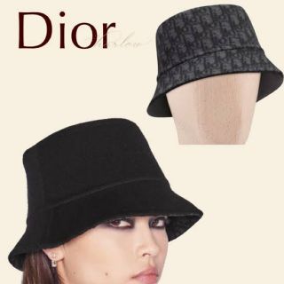 クリスチャンディオール(Christian Dior)のdior ウール　リバーシブル　ハット　グレー(ハット)