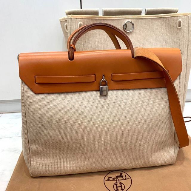 HERMES エルメス エールバッグMM 替えバッグ付き トワルアッシュ