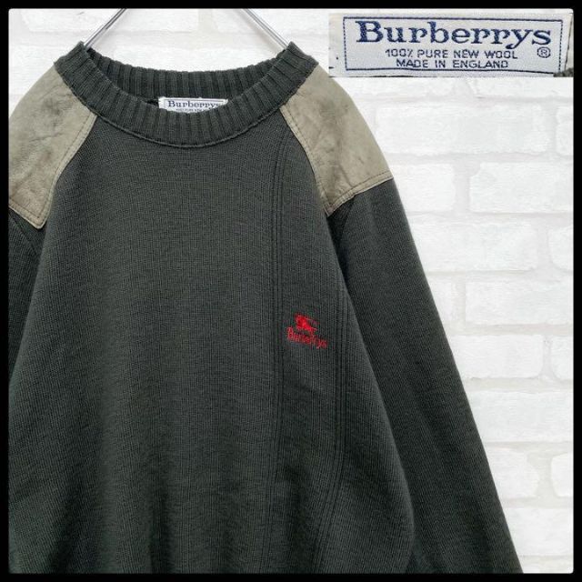 【超希少】バーバリー 90sヴィンテージ 英国製 刺繍ロゴ ニットセーター 緑 | フリマアプリ ラクマ