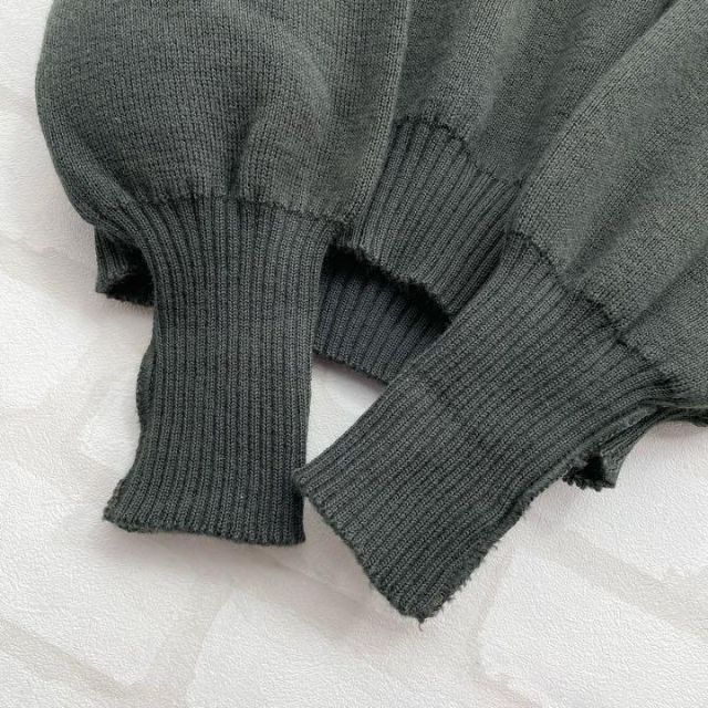 【超希少】バーバリー 90sヴィンテージ 英国製 刺繍ロゴ ニットセーター 緑