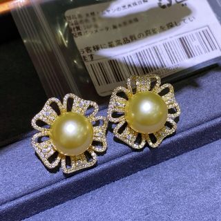 【高級】南洋真珠　ピアス11-12mm　s925(ピアス)