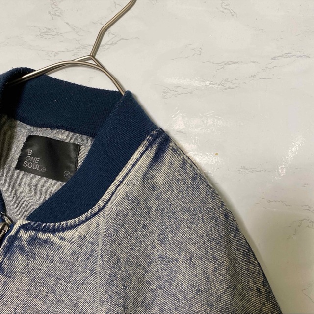 デニムジャケット  ブルゾン　ジャケット　ジップ　くすみカラー　古着　レトロ メンズのジャケット/アウター(Gジャン/デニムジャケット)の商品写真