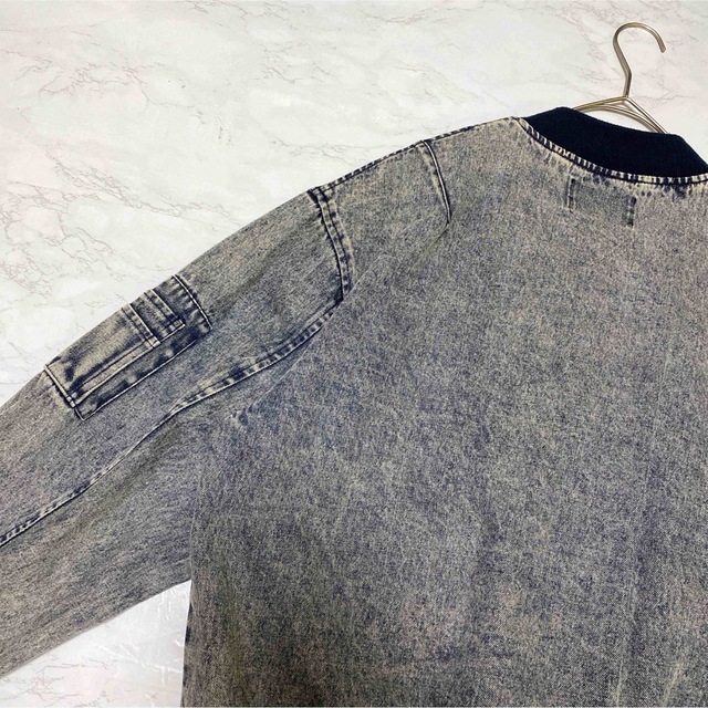 デニムジャケット  ブルゾン　ジャケット　ジップ　くすみカラー　古着　レトロ メンズのジャケット/アウター(Gジャン/デニムジャケット)の商品写真