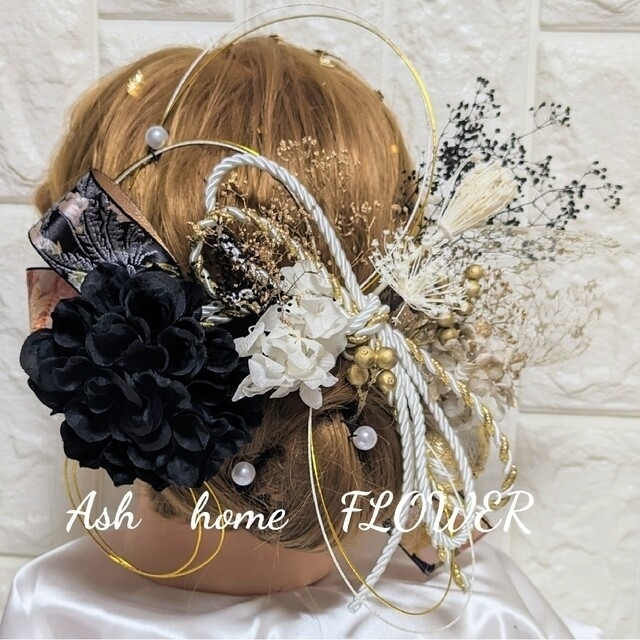 プリザ　ドライフラワー　成人式　結婚式　髪飾り　ヘアパーツ レディースのヘアアクセサリー(ヘアピン)の商品写真