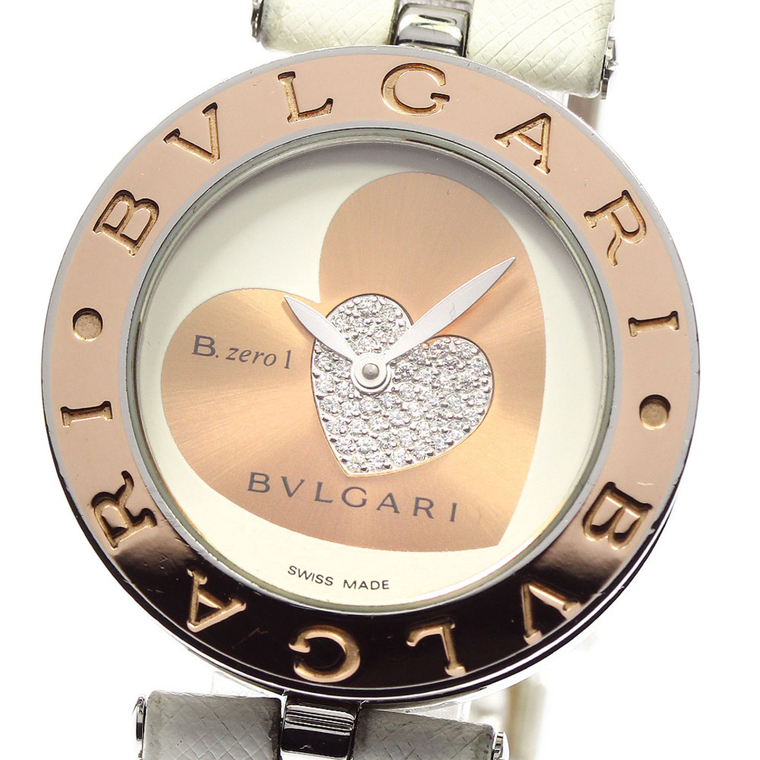 ★箱・保証書付き【BVLGARI】ブルガリ B.zero1 ダブルハート ダイヤ BZP30S クォーツ レディース_717243クォーツRefNo