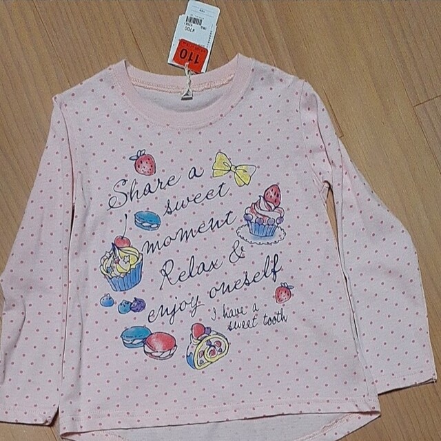 未使用タグ付き  ロンT  110サイズ キッズ/ベビー/マタニティのキッズ服女の子用(90cm~)(Tシャツ/カットソー)の商品写真