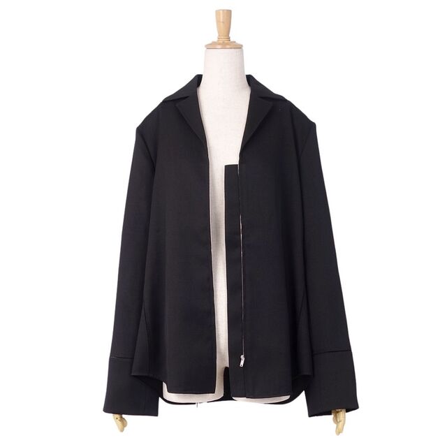 未使用 ジルサンダー JIL SANDER ジャケット ジップアップ ウール 無地 アウター レディース イタリア製 36(S相当) ブラック