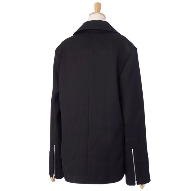 未使用 ジルサンダー JIL SANDER ジャケット ジップアップ ウール 無地 アウター レディース イタリア製 36(S相当) ブラック