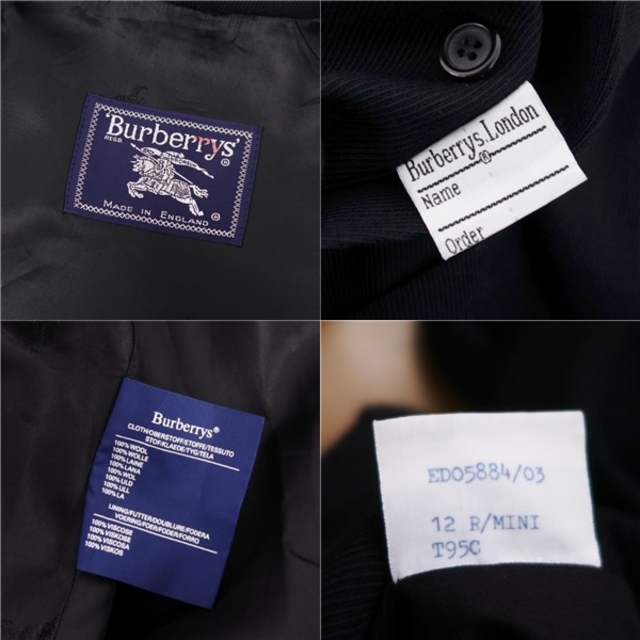 BURBERRY(バーバリー)の極美品 Vintage バーバリー Burberrys コート 英国製 ステンカラーコート バルマカーンコート ウール アウター レディース 12(L相当) ブラック レディースのジャケット/アウター(その他)の商品写真