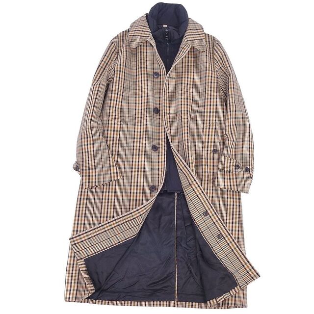 春先取りの BURBERRY 未使用 ベージュ 50(L相当) アウター チェック メンズ ライナー バルマカーンコート ステンカラーコート  3way コート BURBERRY バーバリー ステンカラーコート