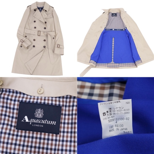 美品 アクアスキュータム Aquascutum LONDON コート トレンチコート